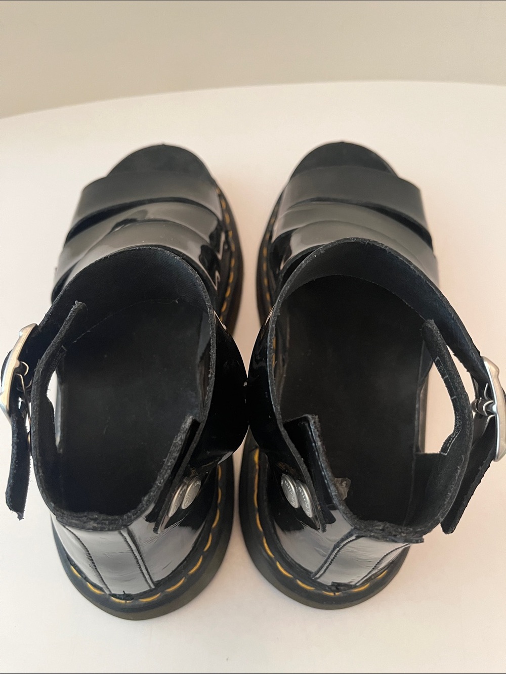 Dr. Martens Women’s Clarissa Sandals, size 10, black patent gladiator - Picture 7 of 11